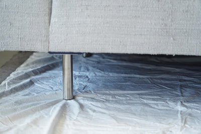 Elegant Modern Sofa Upholstered in Handwoven Dove Grey 