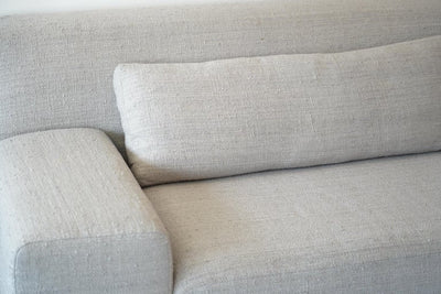 Elegant Modern Sofa Upholstered in Handwoven Dove Grey 