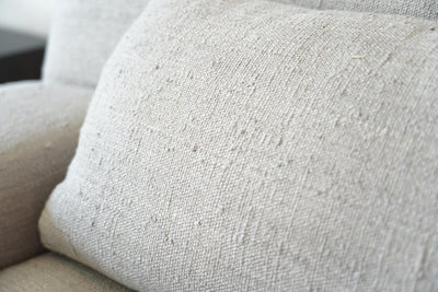 Elegant Modern Sofa Upholstered in Handwoven Dove Grey 