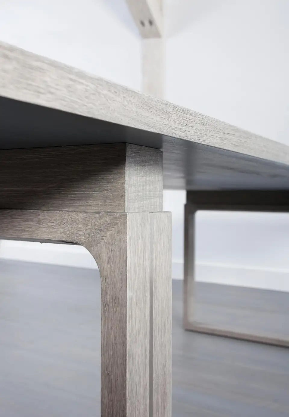 Modern Dove Grey Walnut Dining Table Table - Mar Silver