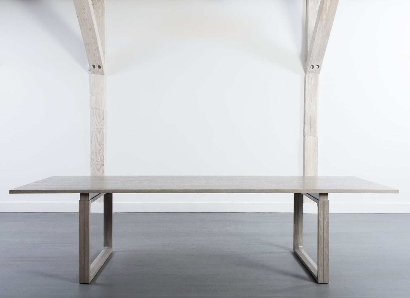 Modern Dove Grey Walnut Dining Table Table - Mar Silver