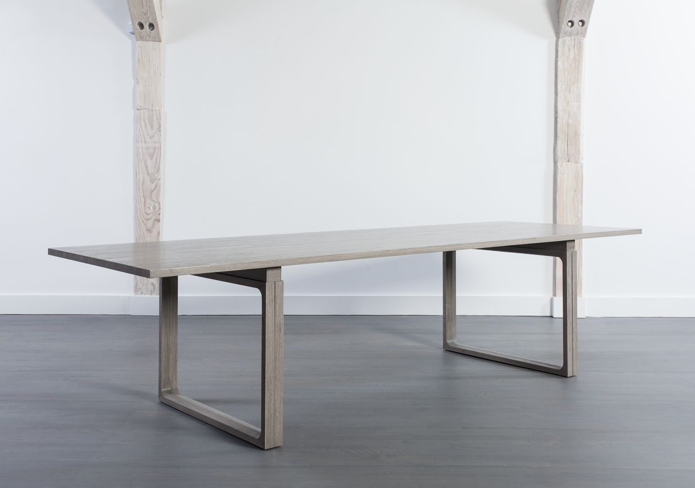 Modern Dove Grey Walnut Dining Table Table - Mar Silver