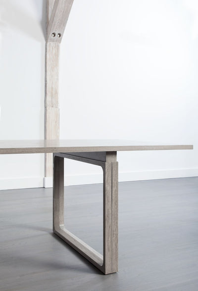 Modern Dove Grey Walnut Dining Table Table - Mar Silver