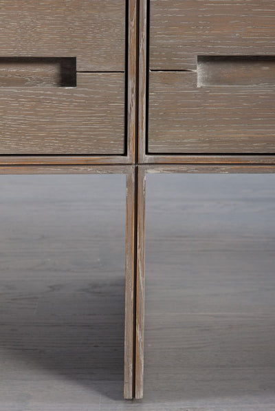 Modern Oak Handcrafted Credenza Storage - Mar Silver