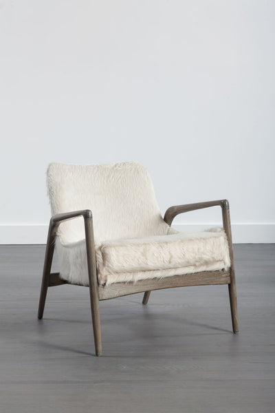 Modern Upholstered Armchair with Grey Oak Frame Chair - Mar 