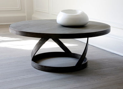 Oak Coffee Table with Spiral Base Table - Mar Silver